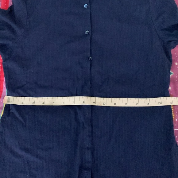 Vintage Jaeger navy blue semi-sheer cotton blouse - Picture 7 of 11